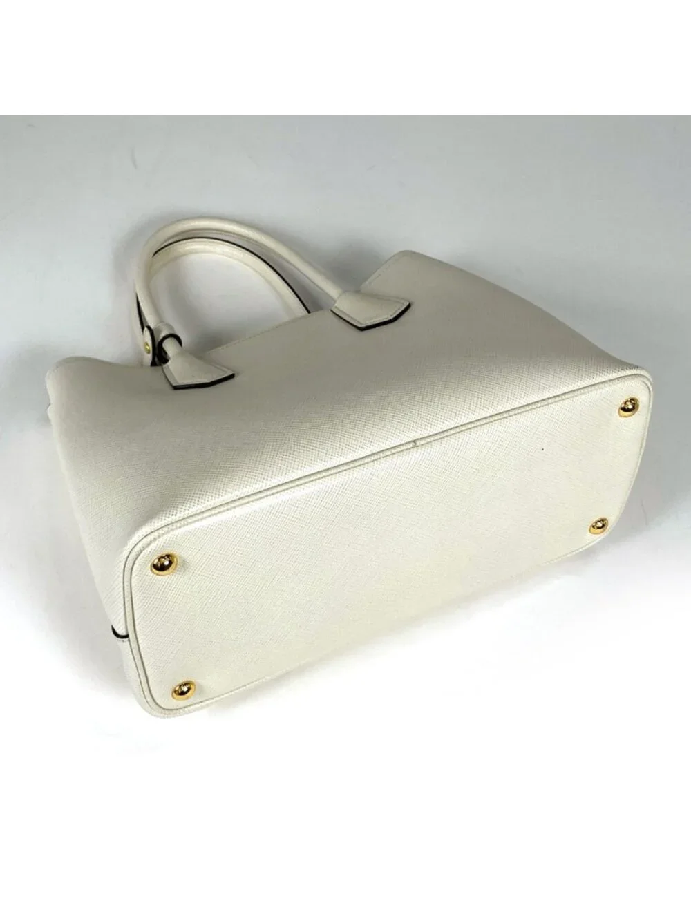 Prada Handbag Double Saffiano Leather White